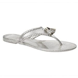 Jack Rogers Women's 11M Silver Sparkle Alana Jelly sandals - New